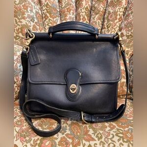 Coach Vintage 1980s Willis Black Leather Station Bag